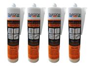 04 Pc Silicone Branco 430g - Selante Acrílico Base De Água