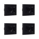 04 Pç Tomada Para Moveis Margirius 2p+t Preta 10a 250v Nbr14136