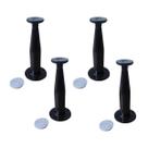 04 Pé Armário Távola Alumínio P/ Móveis 10cm Regulável Preto