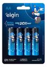04 Pilhas Aa Elgin Ultra Alcalina 1,5v Lr6 Uso Geral