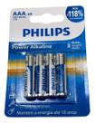 04 Pilhas Aaa Pequena Alcalina Lr03 Philips 1 Cartela