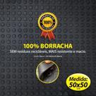 04 Pisos Moeda Preto Borracha Antiderrapante 50x50cm 1m²