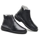 049CLA Botina social Masculina de couro urbana com palmilha gel preto