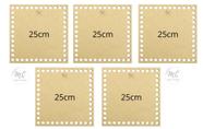 05 Bases De Mdf Quadrada Crochê/fio De Malha - 25x25cm