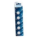 05 Baterias Pilha Cr2032 3v Philips Cr2032p5b/59 Moeda 1 Car