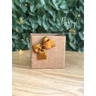 05 Cachepot Quadrado Kraft Liso Ou Branco Ouro Grande Pote 15 Com Laço De Cetim