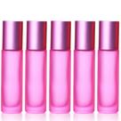 05 Frascos 10 Ml Roll-On Vidro Fosco Cor Rosa