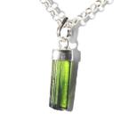 05 Pingente Nlux Canudo Turmalina Verde Envolto 10 a 15mm Prata 950