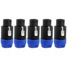 05 Speakon Conector Speaker Profissional Linha Macho 8 Polos Banhados a Ouro