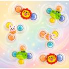 06 Brinquedos Spinner com Ventosa Banho Gira Sensorial Divertido Crianças Bebe Chocalho Carro Gruda