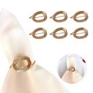 06 ou 12 Anel Porta Guardanapo Argola Mesa Posta Casamento Elo Dourado