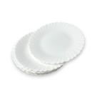06 Pratos Rasos Sobremesa Vidro Opalino Branco 19cm Versus