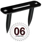 06 SUPORTES REFLETOR PRETO 2 ESPETOS ESTACAS CHÃO JARDIM - 06 cjts