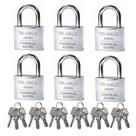 06 X Cadeados TrianGle 45MM Chave Atomica Proteção Contra Furto
