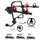 08 - Suporte para bike Transbike 2 bicicletas Preto tira Vermelha Sedan Hatch MTB Speed 08 - Suporte para bike Transbike 2 bicicletas Preto tira Vermelha Sedan Hatch MTB Speed