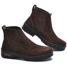 082CLA Botina social Masculina de couro modelo chelsea cafe nbk