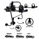 09 - Suporte para bike Transbike SAPATA 2 bicicletas PRATA TIRA PRETA Sedan Hatch MTB Speed 09 - Suporte para bike Transbike SAPATA 2 bicicletas PRATA TIRA PRETA Sedan Hatch MTB Speed