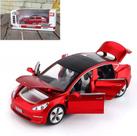 1:32 Scale Model 3 Alloy Car Model Diecast Toy Vehicles para crianças, modelo de carro TeslaPuxe o carro de liga leve com luzes e música, mini veículos brinquedos para crianças presentePresente de aniversário para crianças