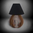 1 Abajur De Mesa Marrom Com Chapéu Preto Bivolt 110 / 220 v