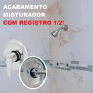 1 Acabamento COM Registro 1/2 Monocomando Misturador Agua Quente ou Fria Chuveiro Novo Envio Imediato Com Nfe