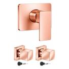 1 Acabamento Para Monocomando Docol 2 Acabamento Rose Gold Quadrado