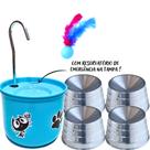 1 Bebedouro Azul Para Gato com 4 Comedouros Ergonômicos 1 Bebedouro Azul Para Gato com 4 Comedouros Ergonômicos