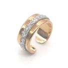 1 brinco dourado de pressão para cartilagem folheada estilo europa fake piercing brilha brilhante