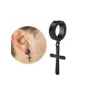 1 Brinco pressão argola aço cirurgico masculina cruz unidade