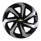 1 Calota Esportiva Aro 14 Spider Avulsa Preta Prata Avulsa