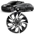 1 Calota Esportiva Modelo DS4 Aro 15 Polegadas Parafuso Preto com Prata 4x100 4x108 5x100 Elitte