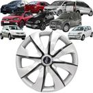 1 Calota Esportiva Modelo Prime Aro 13 Polegadas Prata com Grafite Universal Elitte