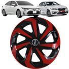1 Calota Esportiva Modelo Spider Aro 13 Polegadas Preto Vermelho Parafuso Elitte