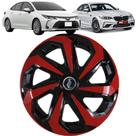 1 Calota Esportiva Modelo Spider Aro 15 Polegadas Preto Vermelho Parafuso Elitte