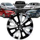 1 Calota Modelo Gol G7 2018 Aro 15 Preto/Prata Cubo Padrão Parafuso Grid