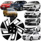 1 Calota T-cross aro 14 Sport Cubo Baixo Preta/Prata Parafuso