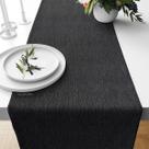 1 Caminho Trilho Mesa Impermeável PVC Juta Preto 42x140 1 Caminho Trilho Mesa Impermeável PVC Juta Preto 42x140