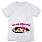 1 Camiseta Bebê Espiando Gestante Grávida menina príncipe