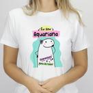 1 Camiseta Bonequinho Flork Meme Horóscopo Aquariana Signo Aquário Sugestão Presente Amiga Namorados Aniversário Camisa Divertida