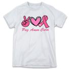 1 Camiseta Outubro Rosa Paz Amor Cura Campanha Cancêr Mama