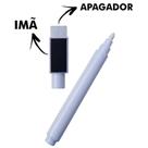 1 Caneta Giz Líquido Branca p/ Quadro Preto Com Apagador E Imã para etiquetas pretas - Emporio dos F