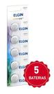 1 Cartela Com 5 Bateria Moeda Cr2016 3v Pilha Elgin