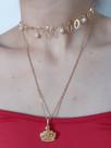 1 Choker 1 Colar Folheado A Ouro 18k C/ping. Coroa