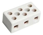 1 Conector De Porcelana Tripolar 10mm 10a 3 Polos Fertak