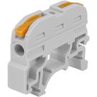 1 Conector Emenda Cinza Tipo Alavanca 1 Polo Inline Para Trilho Din 32a