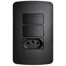1 CONJUNTO 1 TOMADA E 2 INTERRUPTOR SIMPLES 10a MARGIRIUS LINHA B3 PRETO 1 CONJUNTO 1 TOMADA E 2 INTERRUPTOR SIMPLES 10a MARGIRIUS LINHA B3 PRETO