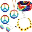 1 conjunto, 5 peças de acessórios hippie, colar Peace Sign,