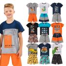 1 Conjunto Camiseta + Shorts Menino Criança 2 Peças Verão Infantil e Juvenil 1 ao 14