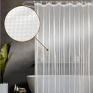 1 Cortina Box Banheiro 3D Antimofo Ganchos 180x180 Pev M01