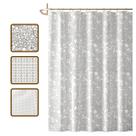 1 Cortina Box Banheiro 3D Antimofo Ganchos 180x180 Pev Vr