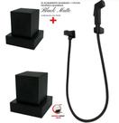 1 Ducha Higiênica Quadrada Preta + 2 Acabamento Quadrado Preto 1 Ducha Higiênica Quadrada Preta + 2 Acabamento Quadrado Preto